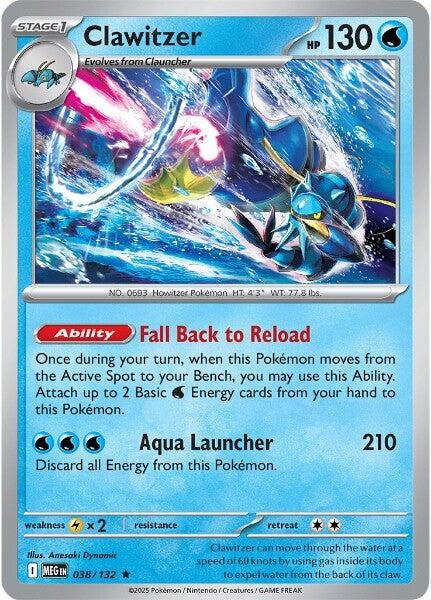 Image for Clawitzer (038/132) [ME01: Mega Evolution] - Pokemon