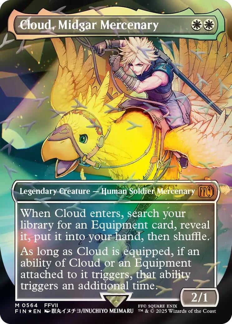 Image for Cloud, Midgar Mercenary (Borderless) (Chocobo Track Foil) (564) [FINAL FANTASY] - Magic: The Gathering