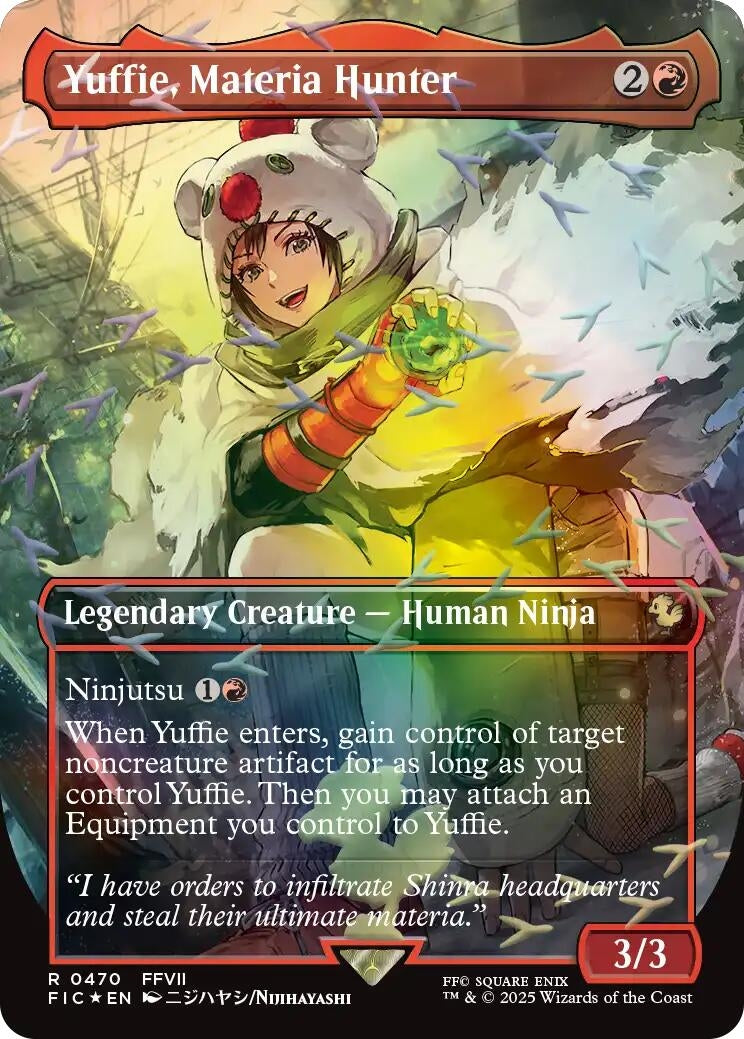 Image for Yuffie, Materia Hunter (Borderless) (Chocobo Track Foil) (470) [FINAL FANTASY] - Magic: The Gathering