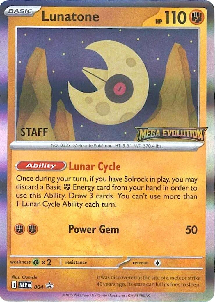 Lunatone - 004 [Staff] (004) [ME: Mega Evolution Promo]