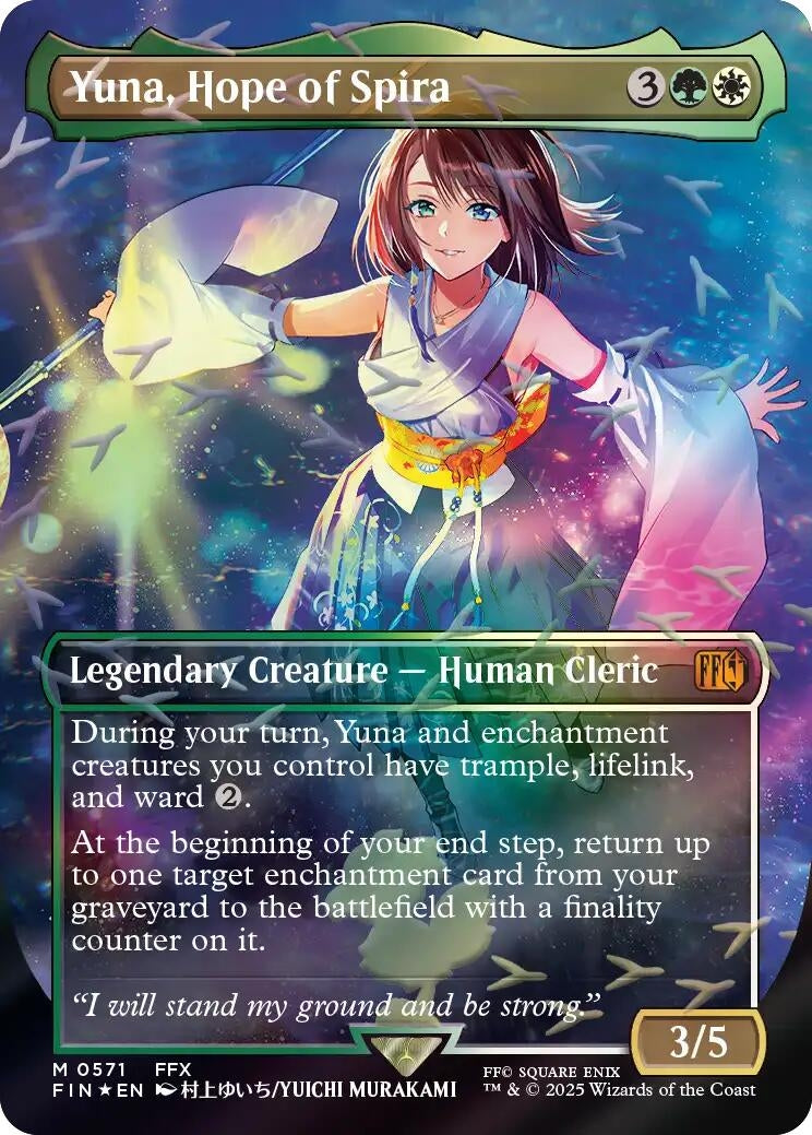 Image for Yuna, Hope of Spira (Borderless) (Chocobo Track Foil) (571) [FINAL FANTASY] - Magic: The Gathering