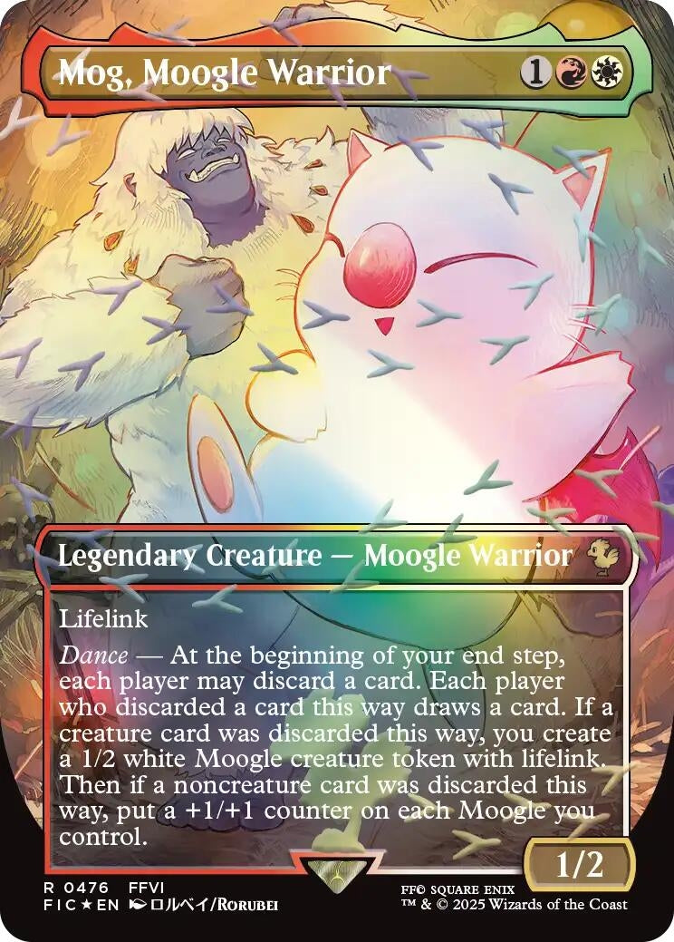 Image for Mog, Moogle Warrior (Borderless) (Chocobo Track Foil) (476) [FINAL FANTASY] - Magic: The Gathering