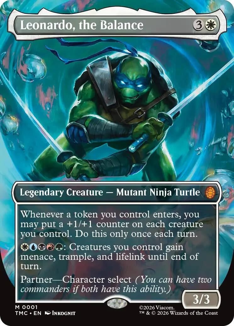 Image for Leonardo, the Balance (Borderless) (1) [Teenage Mutant Ninja Turtles] - Magic: The Gathering