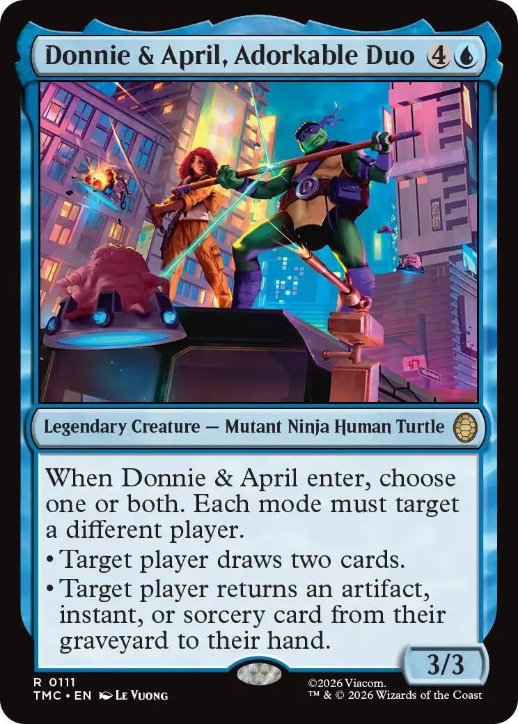 Image for Donnie & April, Adorkable Duo (111) [Teenage Mutant Ninja Turtles] - Magic: The Gathering