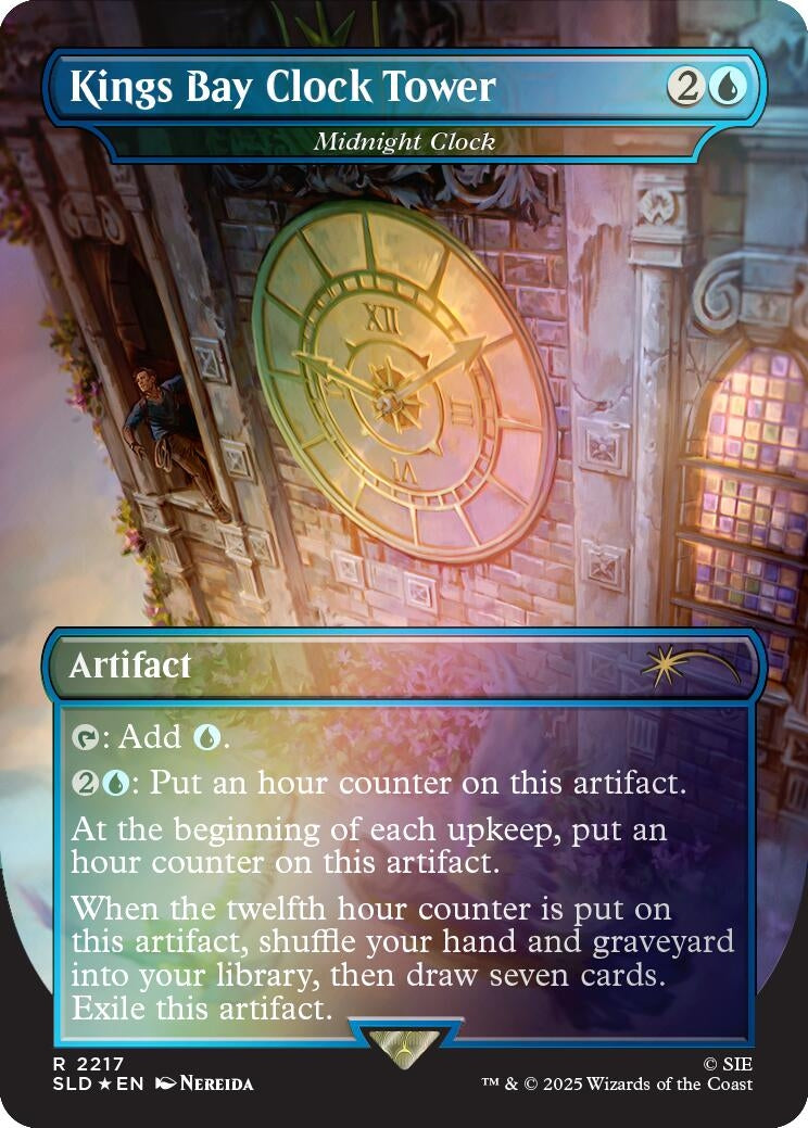 Image for Kings Bay Clock Tower - Midnight Clock (Rainbow Foil) (2217) [Secret Lair Drop Series] - Magic: The Gathering