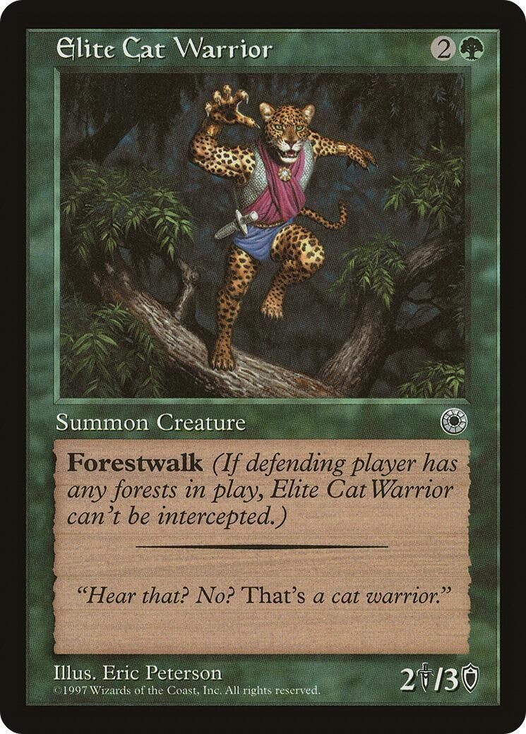 Image for Elite Cat Warrior (Flavor Text) [Portal] - Magic: The Gathering