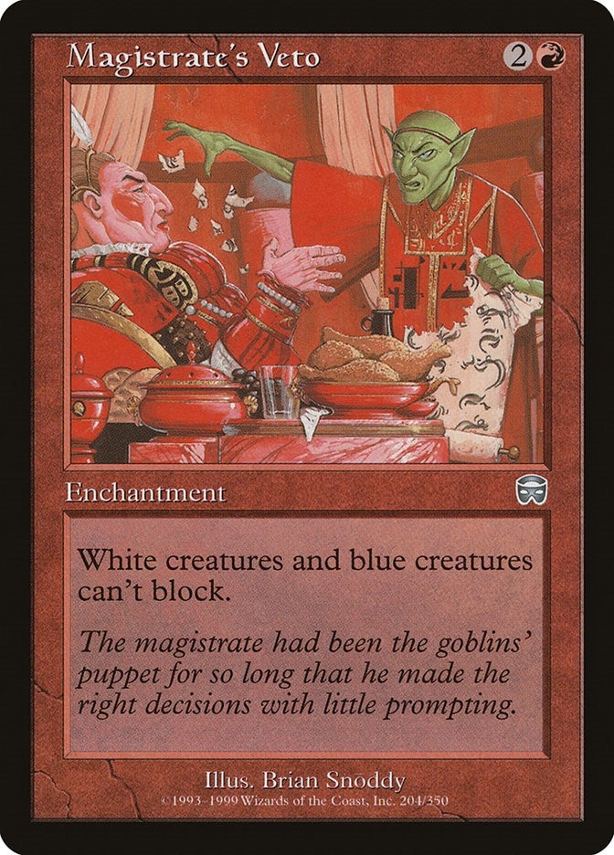 Image for Magistrate's Veto (204) [Mercadian Masques] - Magic: The Gathering