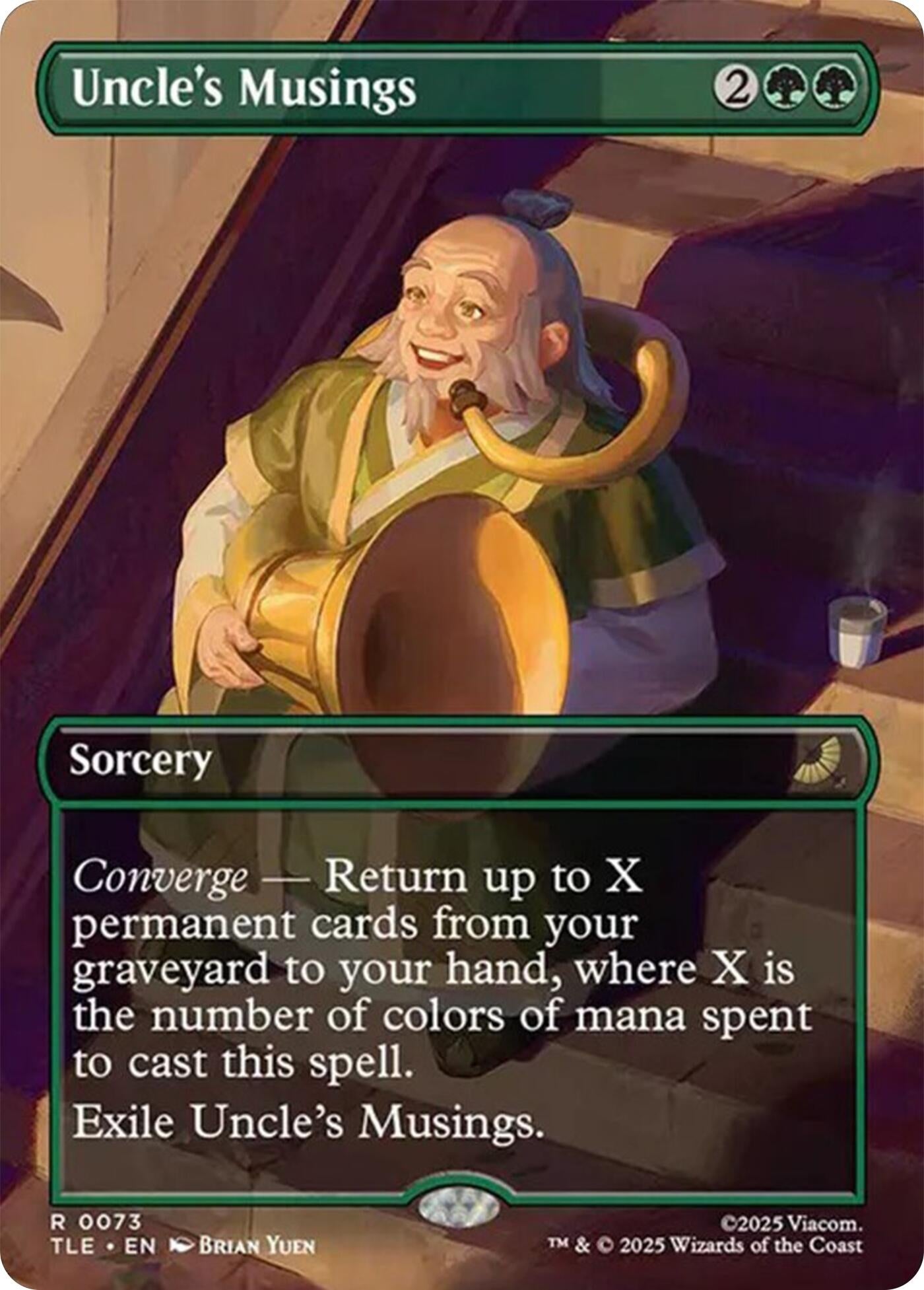 Image for Uncle's Musings (Borderless) (73) [Avatar: The Last Airbender: Eternal-Legal] - Magic: The Gathering