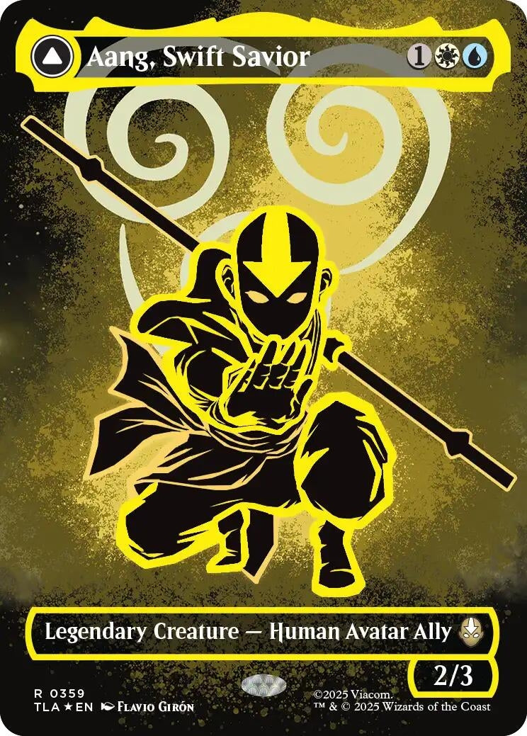 Image for Aang, Swift Savior (Borderless) (Neon Ink Foil) (359) [Avatar: The Last Airbender] - Magic: The Gathering