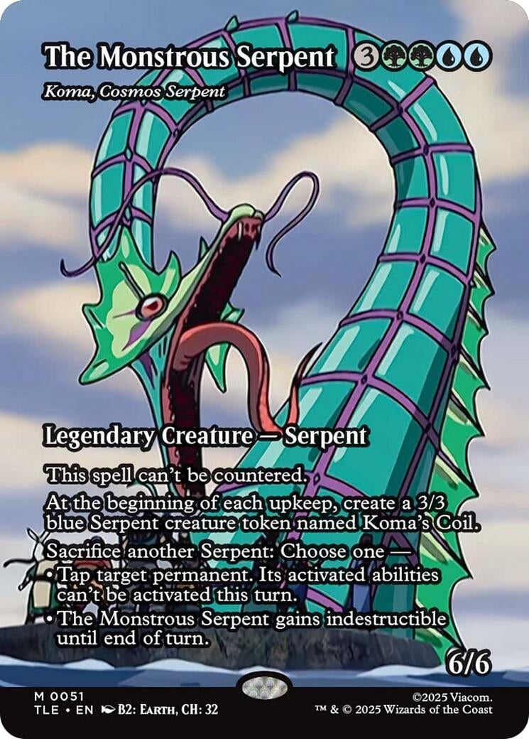 Image for The Monstrous Serpent - Koma, Cosmos Serpent (Borderless) (51) [Avatar: The Last Airbender: Eternal-Legal] - Magic: The Gathering