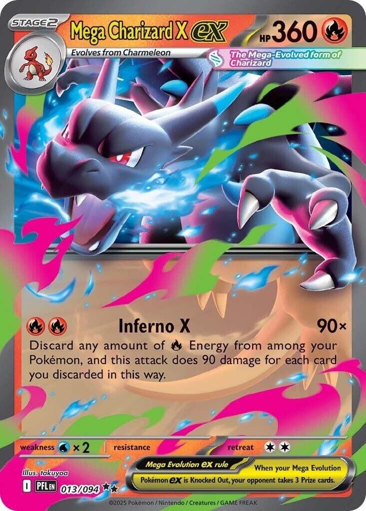 Image for Mega Charizard X ex (013/094) [ME02: Phantasmal Flames] - Pokemon
