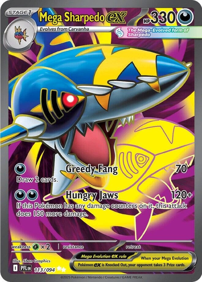 Image for Mega Sharpedo ex (113/094) [ME02: Phantasmal Flames] - Pokemon