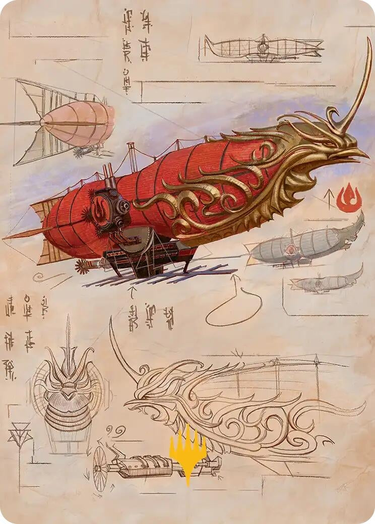 Image for Phoenix Fleet Airship Art Card (Gold-Stamped Planeswalker Symbol) (35) [Avatar: The Last Airbender] - Magic: The Gathering