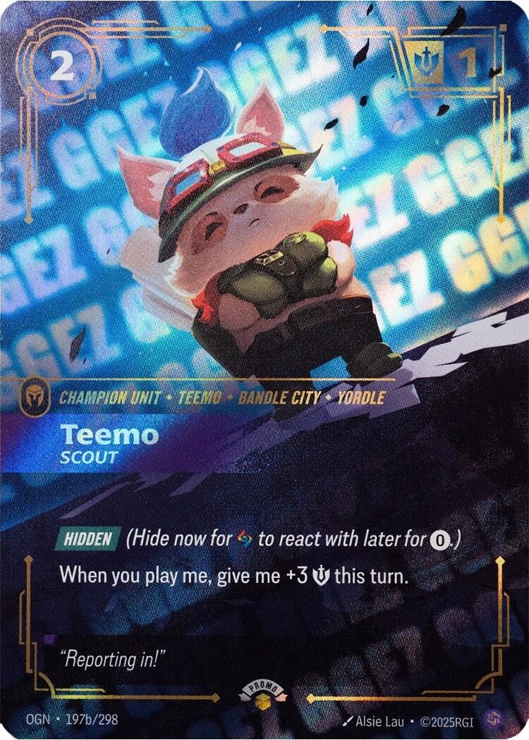 Teemo - Scout (GG EZ) (197b/298) [Riftbound Organized Play Promotional Cards]