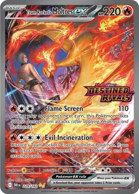 Image for Team Rocket's Moltres ex - 229/182 (Destined Rivals Stamp) (229/182) [Miscellaneous Cards & Products] - Pokemon