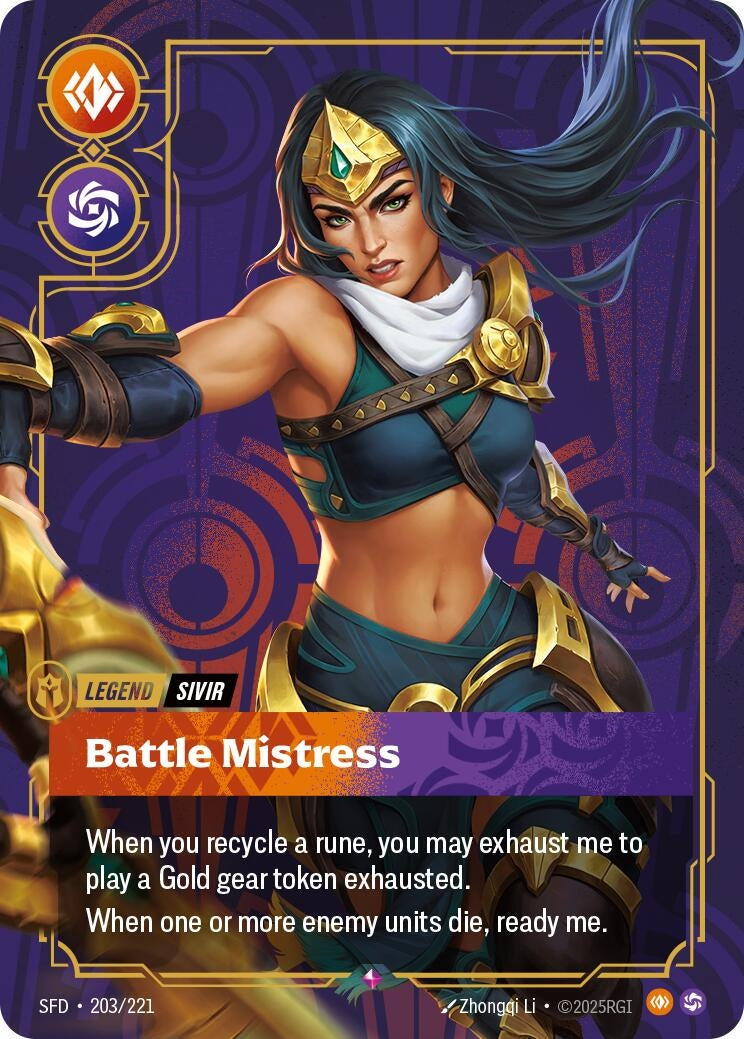 Image for Sivir - Battle Mistress (203/221) [Spiritforged] - Riftbound: League of Legends Trading Card Game