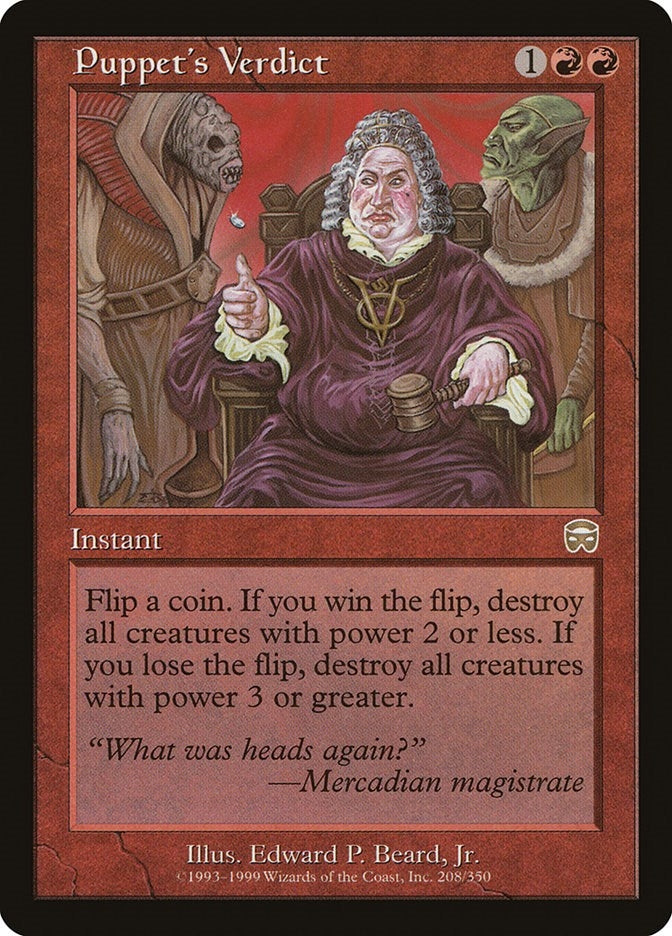 Image for Puppet's Verdict (208) [Mercadian Masques] - Magic: The Gathering
