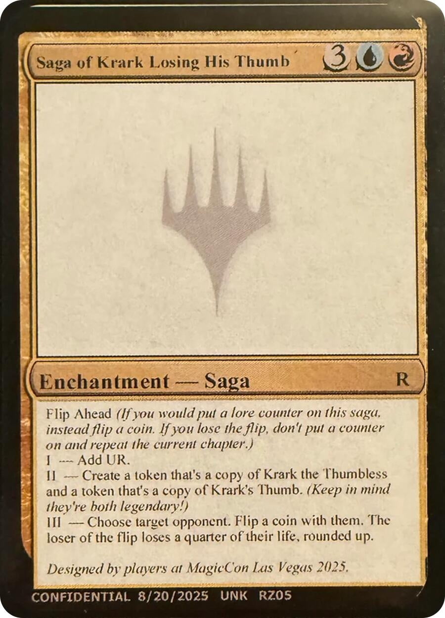 Image for Saga of Krark Losing His Thumb [Un-Known Event Playtest Cards] - Magic: The Gathering