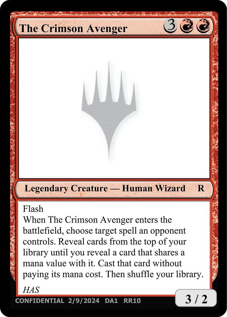 Image for The Crimson Avenger [Un-Known Event Playtest Cards] - Magic: The Gathering