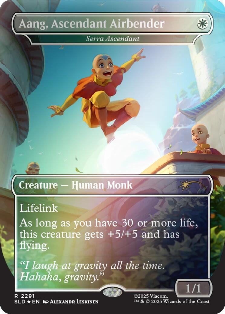 Image for Aang, Ascendant Airbender - Serra Ascendant (Rainbow Foil) (2291) [Secret Lair Drop Series] - Magic: The Gathering