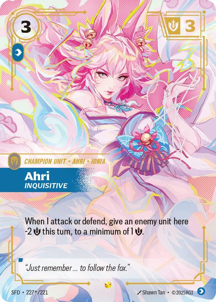 Image for Ahri - Inquisitive (Signature) (227*/221) [Spiritforged] - Riftbound: League of Legends Trading Card Game