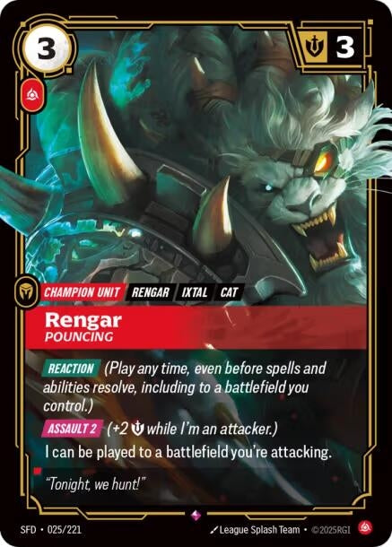 Image for Rengar - Pouncing (025/221) [Spiritforged] - Riftbound: League of Legends Trading Card Game