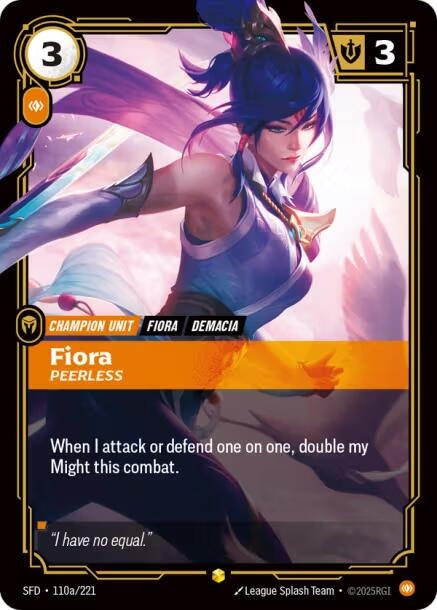 Image for Fiora - Peerless (Alternate Art) (110a/221) [Spiritforged] - Riftbound: League of Legends Trading Card Game