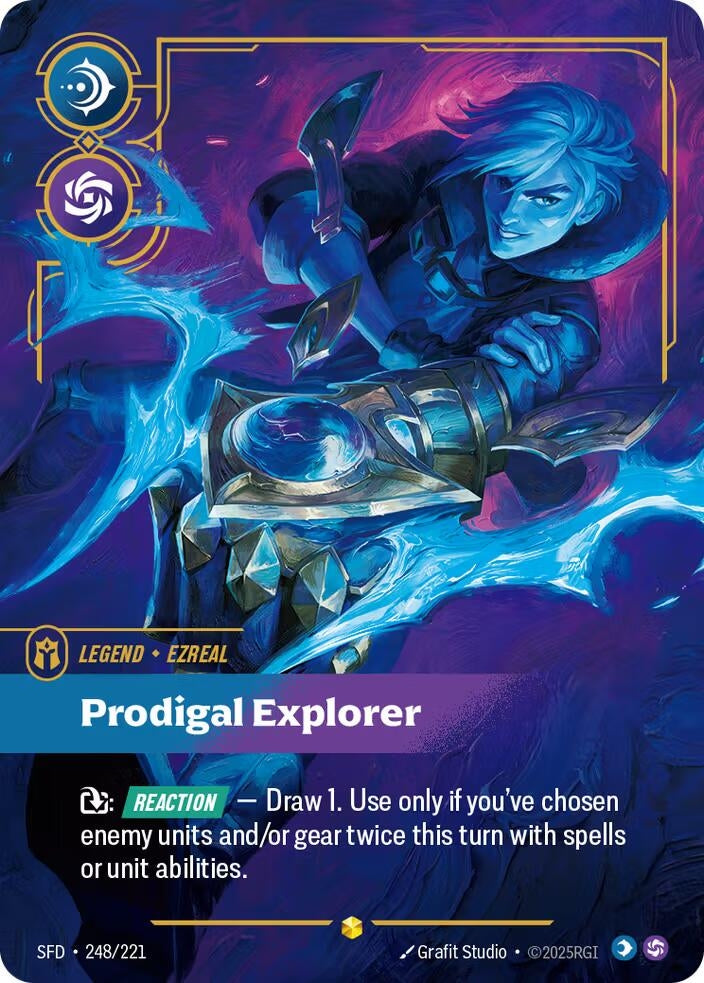 Image for Ezreal - Prodigal Explorer (Overnumbered) (248/221) [Spiritforged] - Riftbound: League of Legends Trading Card Game