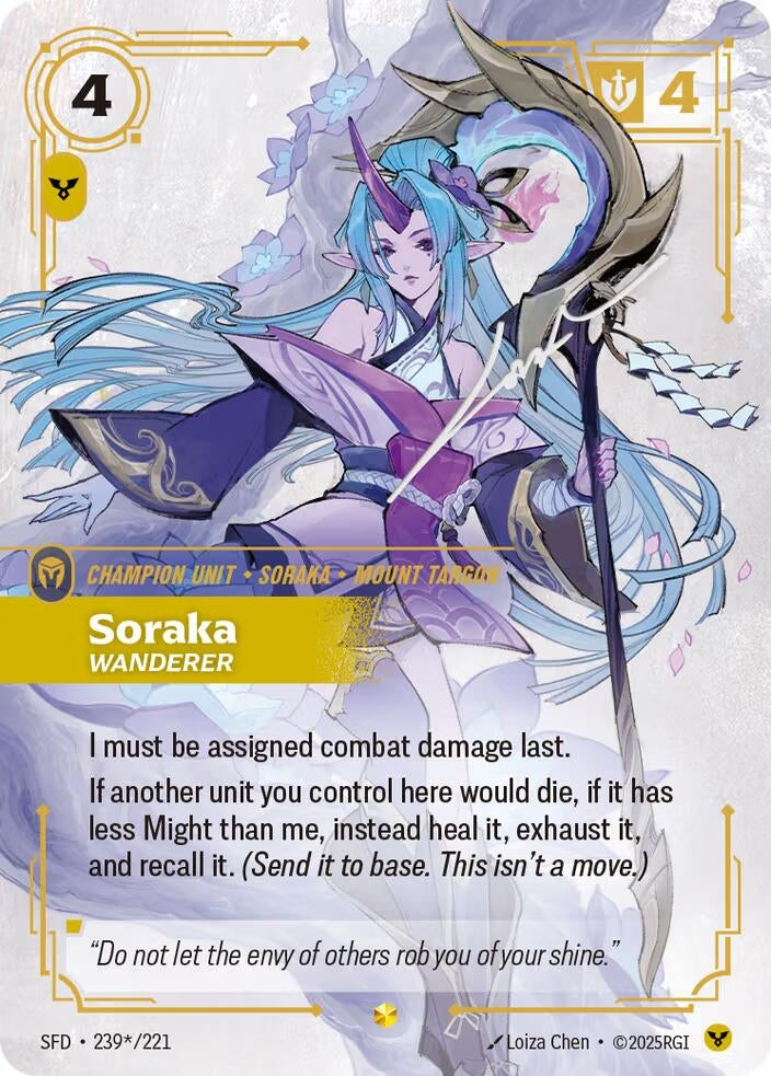 Image for Soraka - Wanderer (Signature) (239*/221) [Spiritforged] - Riftbound: League of Legends Trading Card Game