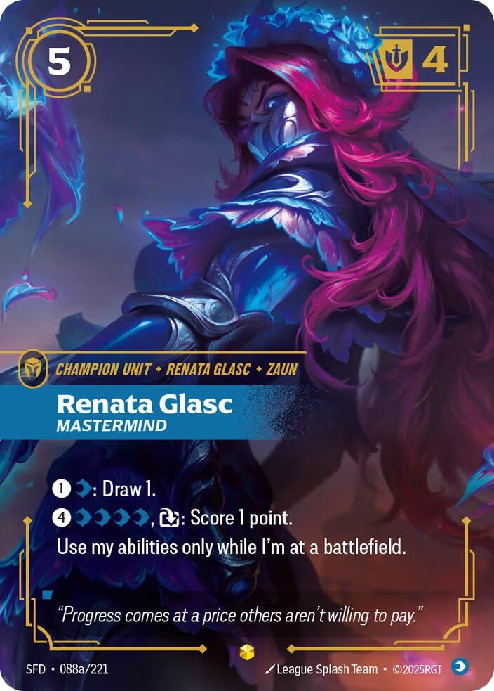 Image for Renata Glasc - Mastermind (Alternate Art) (088a/221) [Spiritforged] - Riftbound: League of Legends Trading Card Game