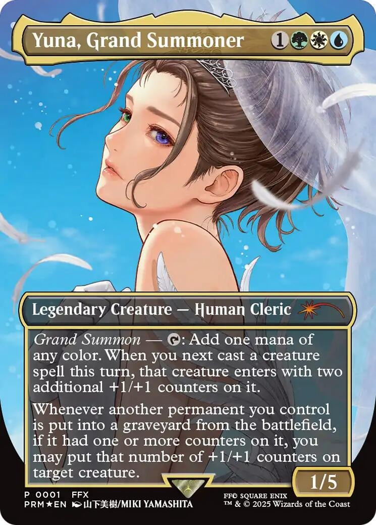 Image for Yuna, Grand Summoner (Borderless) (1) [WPN & Gateway Promos] - Magic: The Gathering