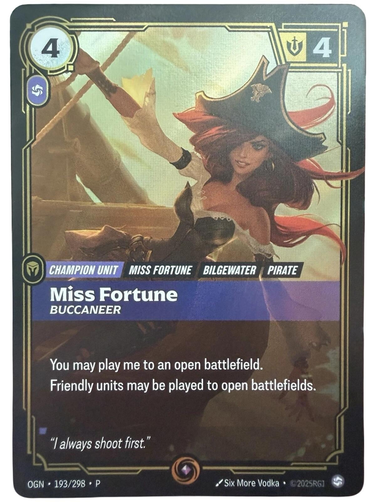 Image for Miss Fortune - Buccaneer [Riftbound Organized Play Promotional Cards] - Riftbound: League of Legends Trading Card Game