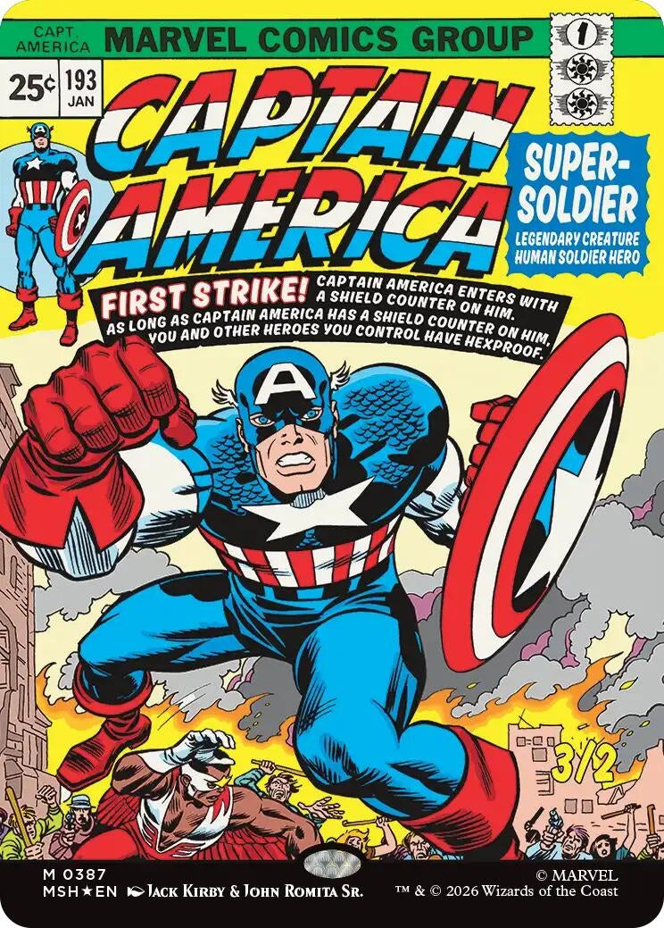 Image for Captain America, Super-Soldier (Borderless) (387) [Marvel Super Heroes] - Magic: The Gathering
