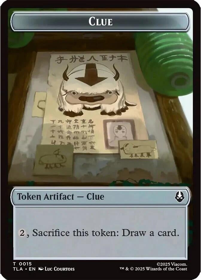 Image for Clue (0015) // spirit (003) Double-Sided Token (15 // 3) [Avatar: The Last Airbender] - Magic: The Gathering