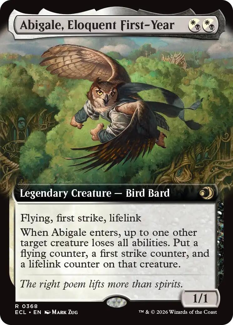Image for Abigale, Eloquent First-Year (Extended Art) (368) [Lorwyn Eclipsed] - Magic: The Gathering