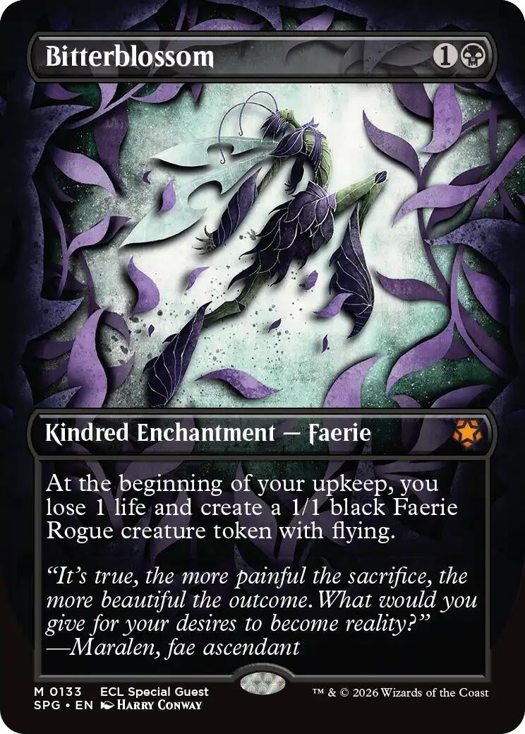 Image for Bitterblossom (Borderless) (133) [Special Guests] - Magic: The Gathering