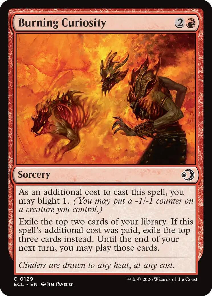 Image for Burning Curiosity (129) [Lorwyn Eclipsed] - Magic: The Gathering