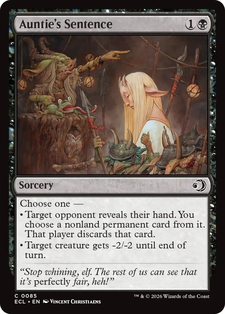 Image for Auntie's Sentence (85) [Lorwyn Eclipsed] - Magic: The Gathering