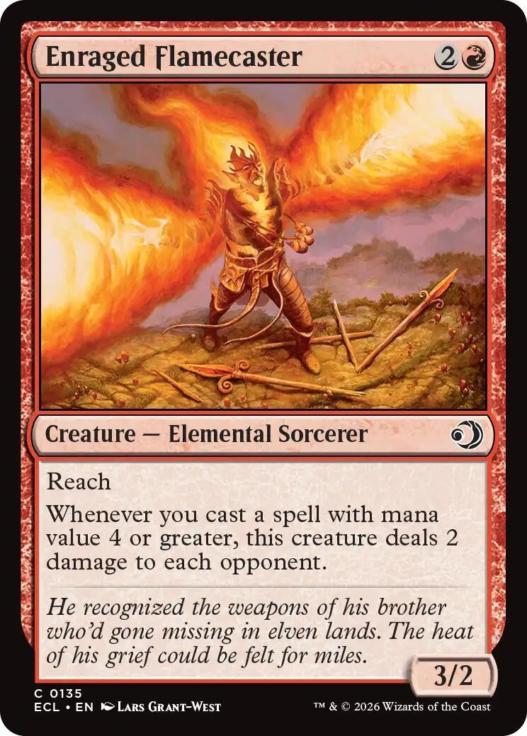 Image for Enraged Flamecaster (135) [Lorwyn Eclipsed] - Magic: The Gathering
