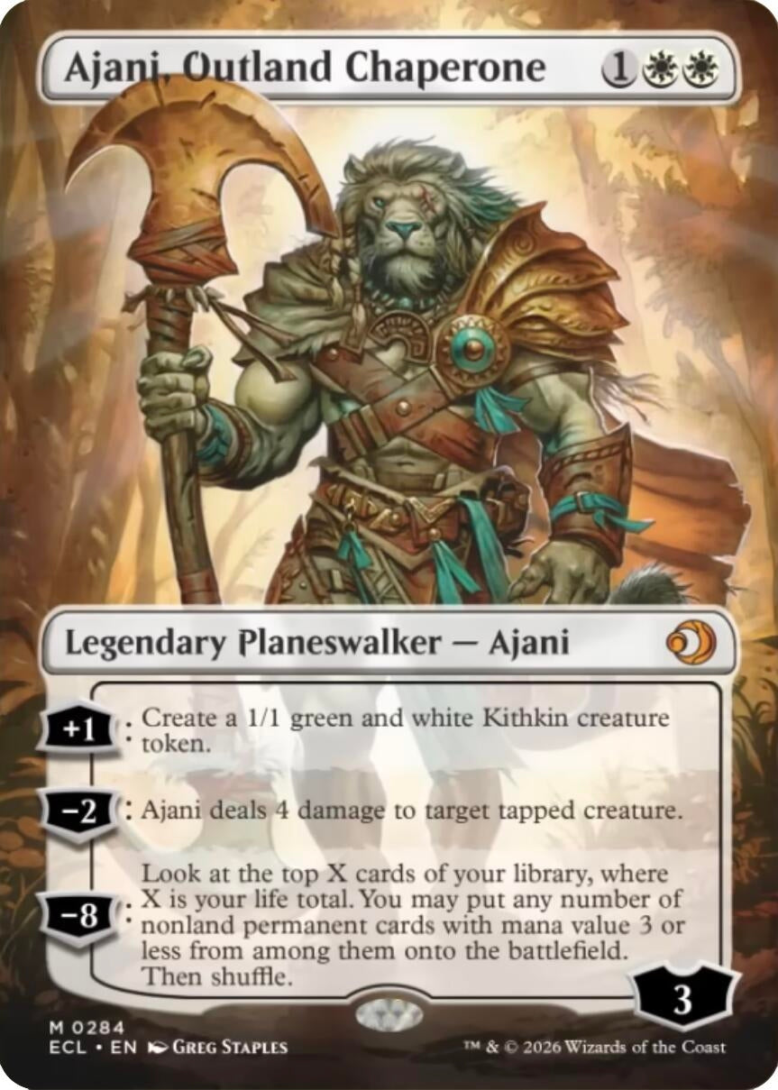 Image for Ajani, Outland Chaperone (Borderless) (284) [Lorwyn Eclipsed] - Magic: The Gathering