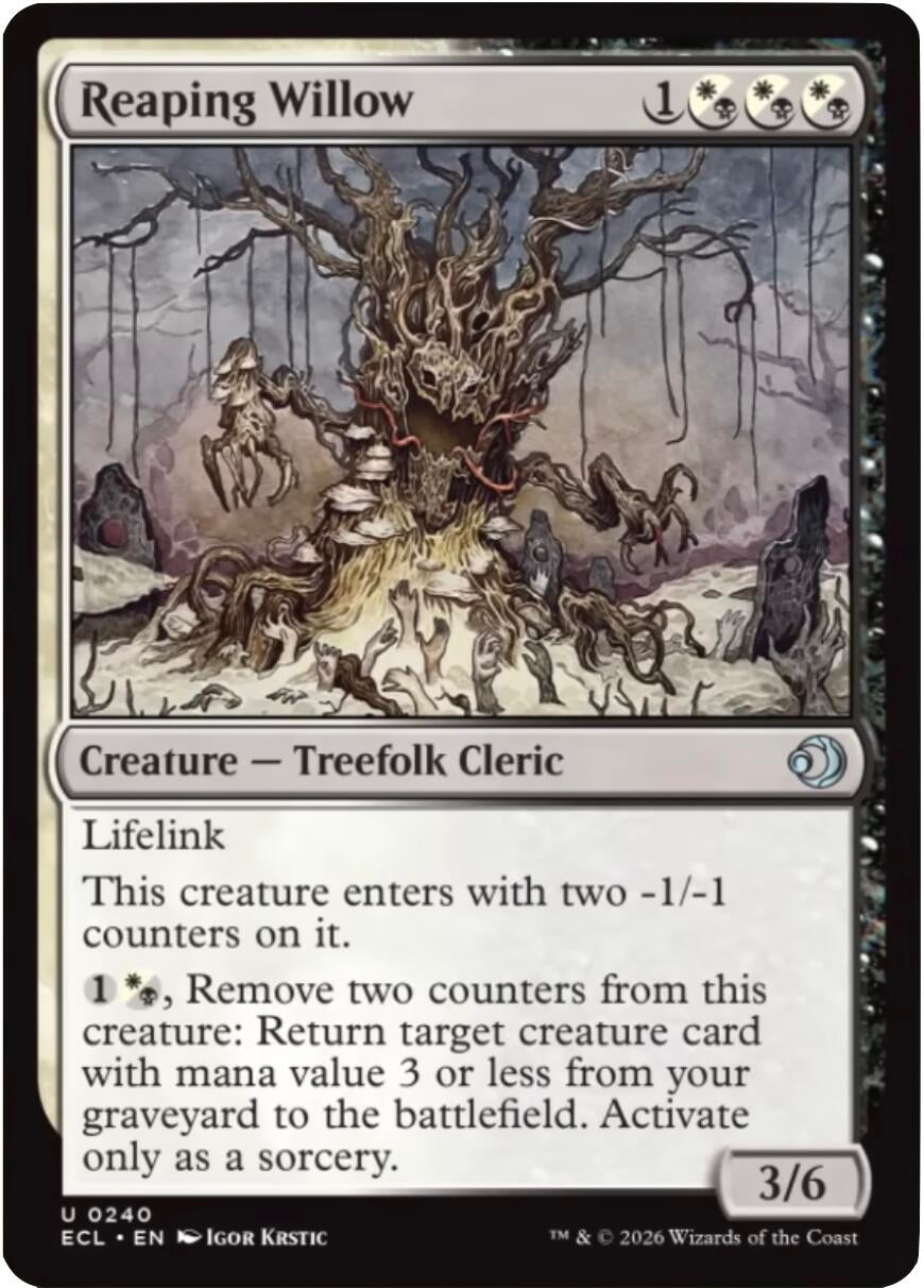 Image for Reaping Willow (240) [Lorwyn Eclipsed] - Magic: The Gathering