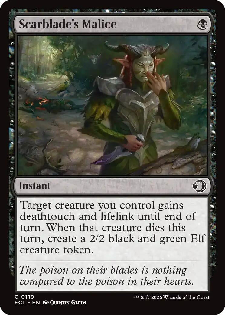 Image for Scarblade's Malice (119) [Lorwyn Eclipsed] - Magic: The Gathering