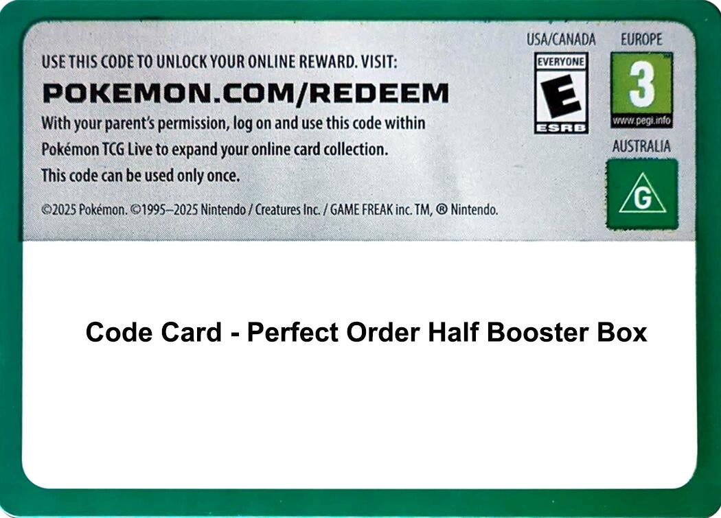 Image for Code Card - Perfect Order Booster Box [ME03: Perfect Order] - Pokemon