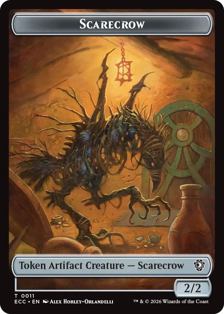 Scarecrow // Treasure Double-Sided Token (11 // 10) [Commander: Lorwyn Eclipsed Tokens]