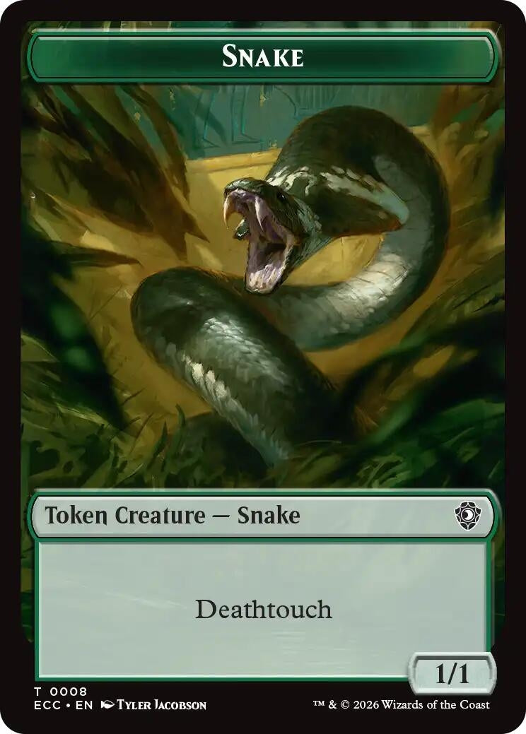 Snake // Scarecrow Double-Sided Token (8 // 11) [Commander: Lorwyn Eclipsed Tokens]