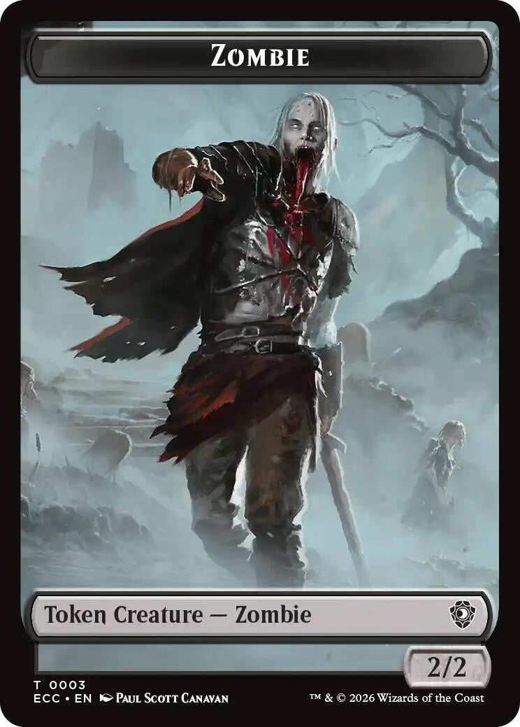 Zombie // Elf Warrior Double-Sided Token (3 // 4) [Commander: Lorwyn Eclipsed Tokens]