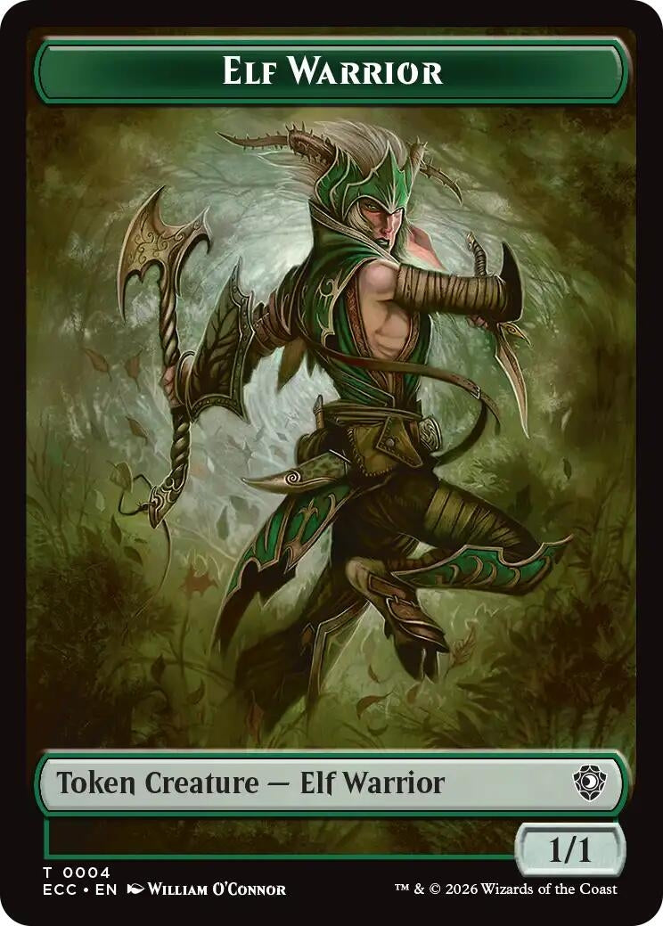 Elf Warrior (0004) // Plant (0005) Double-Sided Token (4 // 5) [Lorwyn Eclipsed]
