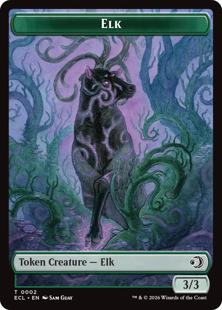 Elk // Mutavault Double-Sided Token (2 // 11) [Lorwyn Eclipsed Tokens]
