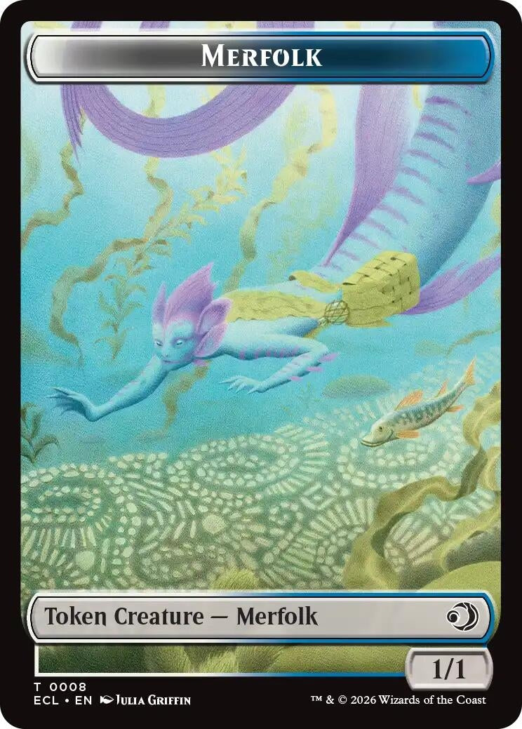 Merfolk // Worm Double-Sided Token (8 // 9) [Lorwyn Eclipsed Tokens]