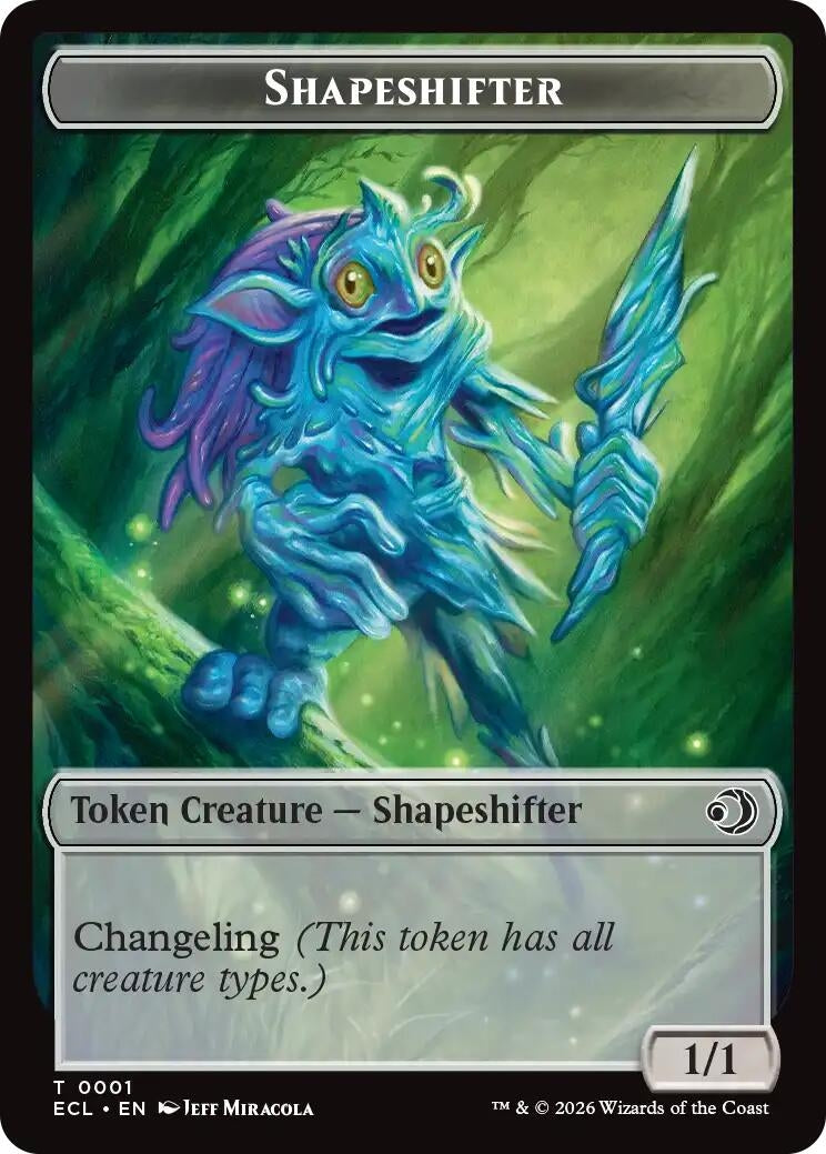 Shapeshifter // Merfolk Double-Sided Token (1 // 8) [Lorwyn Eclipsed Tokens]